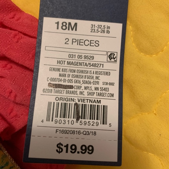 🟢 Genuine Kids Baby Girls Size 18 months New NWT 2 pc pants set - Picture 2 of 5